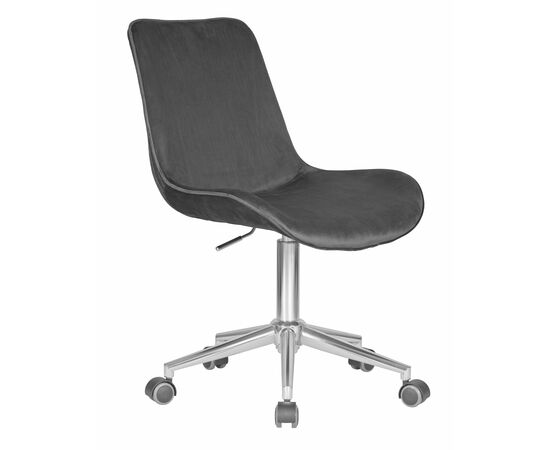 Набор 2 шт Кресло офисное DOBRIN DORA, серый велюр (1922-19), хромированная сталь, Вариант: серый велюр (1922-19), хромированная сталь, изображение 3 | Интернет магазин мебели и декора LifeDekor