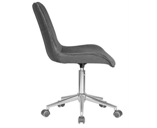Набор 2 шт Кресло офисное DOBRIN DORA, серый велюр (1922-19), хромированная сталь, Вариант: серый велюр (1922-19), хромированная сталь, изображение 4 | Интернет магазин мебели и декора LifeDekor