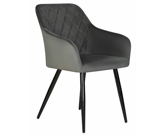 Набор 2 шт Стул обеденный DOBRIN ROBERT, черные матовые ножки, велюр V108-92 Антрацит, Вариант: черные матовые ножки, велюр V108-92 Антрацит, изображение 3 | Интернет магазин мебели и декора LifeDekor