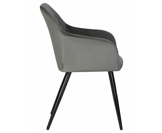 Набор 2 шт Стул обеденный DOBRIN ROBERT, черные матовые ножки, велюр V108-92 Антрацит, Вариант: черные матовые ножки, велюр V108-92 Антрацит, изображение 4 | Интернет магазин мебели и декора LifeDekor