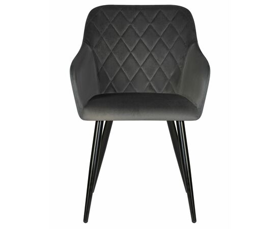 Набор 2 шт Стул обеденный DOBRIN ROBERT, черные матовые ножки, велюр V108-92 Антрацит, Вариант: черные матовые ножки, велюр V108-92 Антрацит, изображение 7 | Интернет магазин мебели и декора LifeDekor