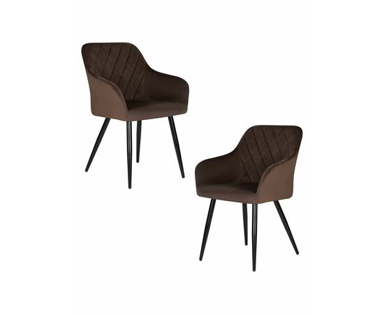 Набор 2 шт Стул обеденный DOBRIN ROBERT, черные матовые ножки, велюр V108-76 Горький шоколад, Вариант: черные матовые ножки, велюр V108-76 Горький шоколад | Интернет магазин мебели и декора LifeDekor