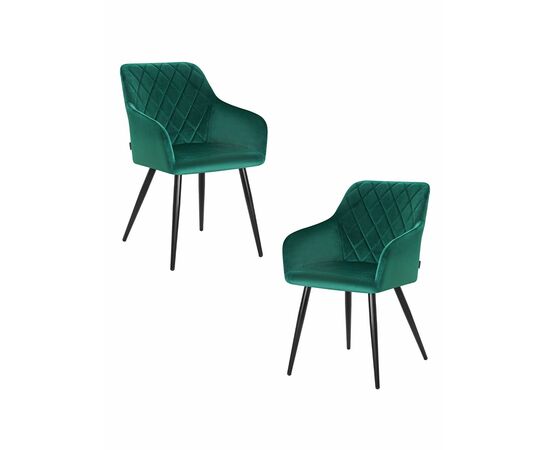 Набор 2 шт Стул обеденный DOBRIN ROBERT, черные матовые ножки, велюр V108-64 Зелёный, Вариант: черные матовые ножки, велюр V108-64 Зелёный | Интернет магазин мебели и декора LifeDekor