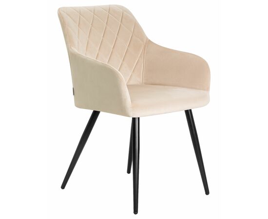 Набор 2 шт Стул обеденный DOBRIN ROBERT, черные матовые ножки, велюр V108-98 Бежевый, Вариант: черные матовые ножки, велюр V108-98 Бежевый, изображение 3 | Интернет магазин мебели и декора LifeDekor