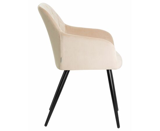 Набор 2 шт Стул обеденный DOBRIN ROBERT, черные матовые ножки, велюр V108-98 Бежевый, Вариант: черные матовые ножки, велюр V108-98 Бежевый, изображение 4 | Интернет магазин мебели и декора LifeDekor