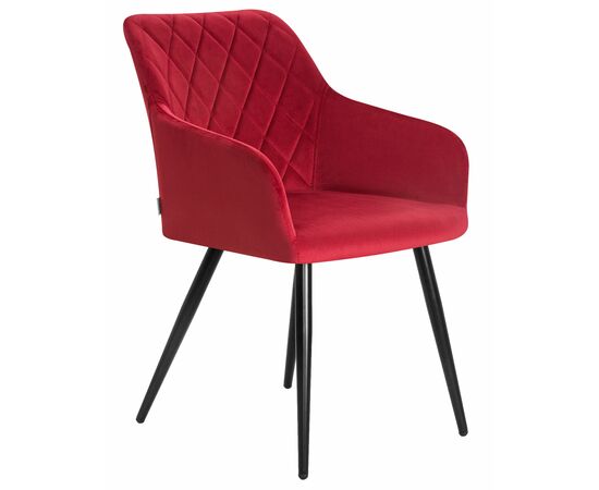 Набор 2 шт Стул обеденный DOBRIN ROBERT, черные матовые ножки, велюр V108-37 Бордовый, Вариант: черные матовые ножки, велюр V108-37 Бордовый, изображение 3 | Интернет магазин мебели и декора LifeDekor