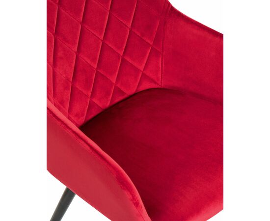 Набор 2 шт Стул обеденный DOBRIN ROBERT, черные матовые ножки, велюр V108-37 Бордовый, Вариант: черные матовые ножки, велюр V108-37 Бордовый, изображение 8 | Интернет магазин мебели и декора LifeDekor