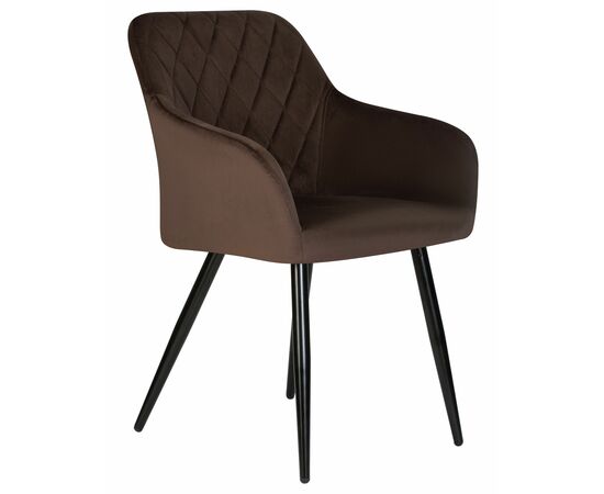 Набор 2 шт Стул обеденный DOBRIN ROBERT, черные матовые ножки, велюр V108-76 Горький шоколад, Вариант: черные матовые ножки, велюр V108-76 Горький шоколад, изображение 3 | Интернет магазин мебели и декора LifeDekor