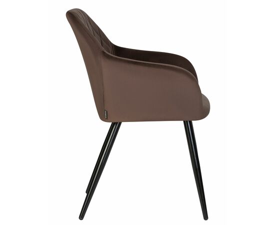 Набор 2 шт Стул обеденный DOBRIN ROBERT, черные матовые ножки, велюр V108-76 Горький шоколад, Вариант: черные матовые ножки, велюр V108-76 Горький шоколад, изображение 4 | Интернет магазин мебели и декора LifeDekor