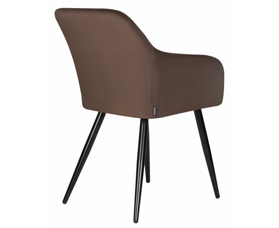 Набор 2 шт Стул обеденный DOBRIN ROBERT, черные матовые ножки, велюр V108-76 Горький шоколад, Вариант: черные матовые ножки, велюр V108-76 Горький шоколад, изображение 5 | Интернет магазин мебели и декора LifeDekor