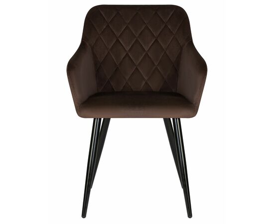Набор 2 шт Стул обеденный DOBRIN ROBERT, черные матовые ножки, велюр V108-76 Горький шоколад, Вариант: черные матовые ножки, велюр V108-76 Горький шоколад, изображение 7 | Интернет магазин мебели и декора LifeDekor