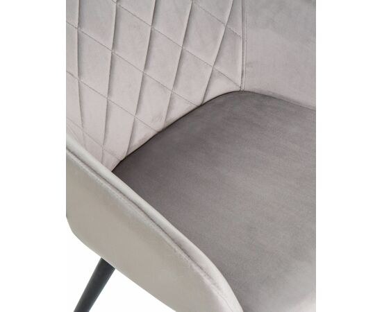 Набор 2 шт Стул обеденный DOBRIN ROBERT, черные матовые ножки, велюр V108-81 Серый, Вариант: черные матовые ножки, велюр V108-81 Серый, изображение 8 | Интернет магазин мебели и декора LifeDekor