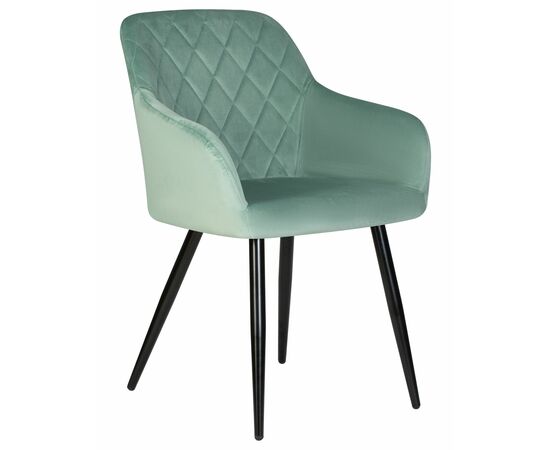 Набор 2 шт Стул обеденный DOBRIN ROBERT, черные матовые ножки, велюр V108-118 Мятный, Вариант: черные матовые ножки, велюр V108-118 Мятный, изображение 2 | Интернет магазин мебели и декора LifeDekor