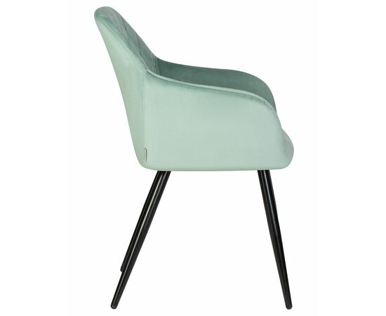 Набор 2 шт Стул обеденный DOBRIN ROBERT, черные матовые ножки, велюр V108-118 Мятный, Вариант: черные матовые ножки, велюр V108-118 Мятный, изображение 4 | Интернет магазин мебели и декора LifeDekor