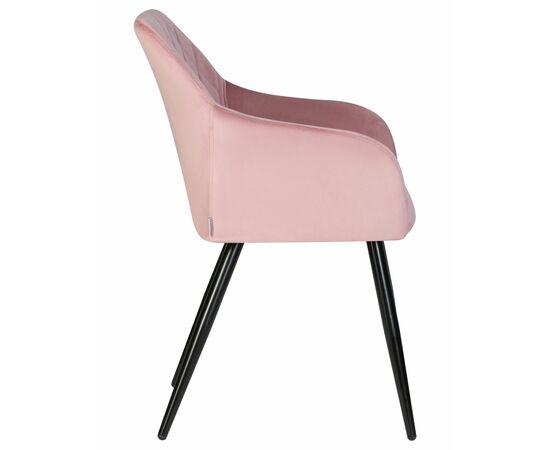 Набор 2 шт Стул обеденный DOBRIN ROBERT, черные матовые ножки, велюр V108-15 Розовый, Вариант: черные матовые ножки, велюр V108-15 Розовый, изображение 4 | Интернет магазин мебели и декора LifeDekor