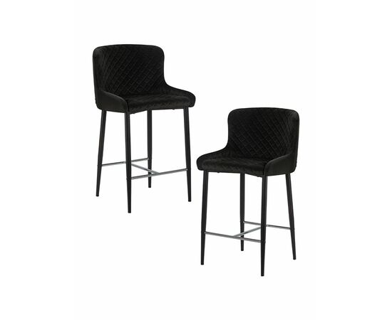 Набор 2 шт Стул полубарный DOBRIN CHRISTIAN'65, черные ножки, черный велюр (V108-77), Вариант: черные ножки, черный велюр (V108-77) | Интернет магазин мебели и декора LifeDekor