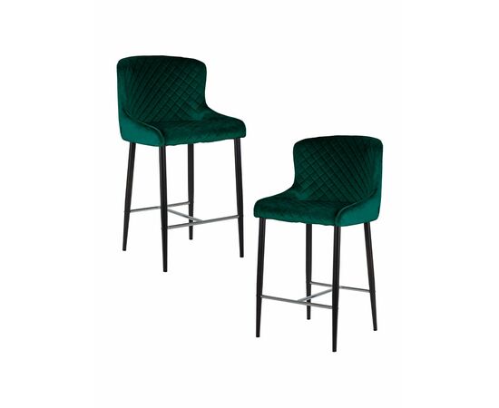 Набор 2 шт Стул полубарный DOBRIN CHRISTIAN'65, черные ножки, зеленый велюр (V108-64), Вариант: черные ножки, зеленый велюр (V108-64) | Интернет магазин мебели и декора LifeDekor