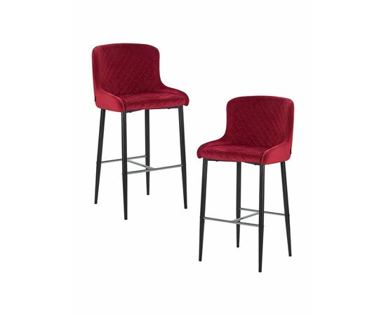 Набор 2 шт Стул барный DOBRIN CHRISTIAN'75, черные ножки, бордовый велюр (V108-85), Вариант: черные ножки, бордовый велюр (V108-85) | Интернет магазин мебели и декора LifeDekor