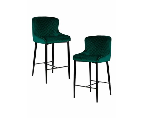 Набор 2 шт Стул барный DOBRIN CHRISTIAN'75, черные ножки, зеленый велюр (V108-64), Вариант: черные ножки, зеленый велюр (V108-64) | Интернет магазин мебели и декора LifeDekor