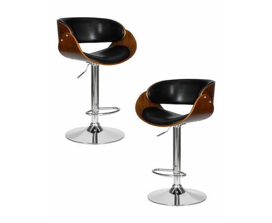 Набор 2 шт Стул барный DOBRIN JOHN, цвет сиденья черный глянец PU ABD 002, Вариант: цвет сиденья черный глянец PU ABD 002 | Интернет магазин мебели и декора LifeDekor