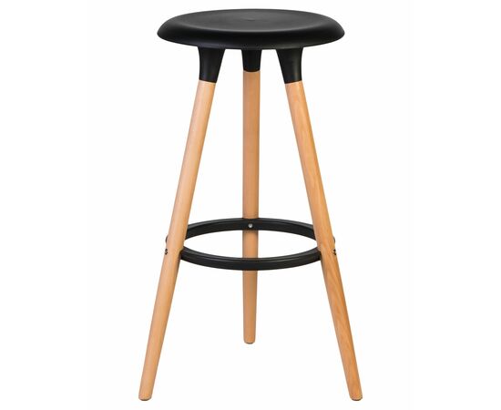 Набор 4 шт Табурет барный DOBRIN ROYCE, ножки светлый бук, цвет чёрный (B-03), Вариант: ножки светлый бук, цвет чёрный (B-03), изображение 3 | Интернет магазин мебели и декора LifeDekor