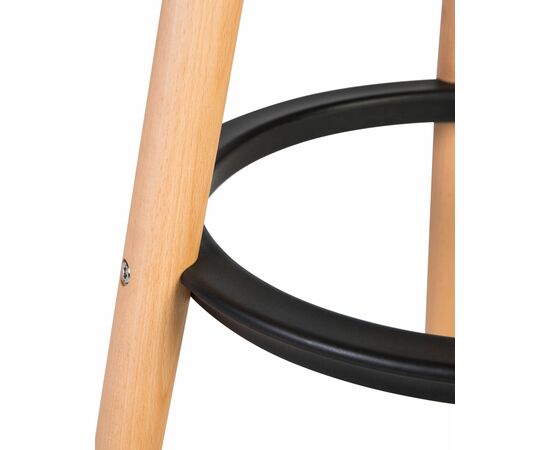 Набор 4 шт Табурет барный DOBRIN ROYCE, ножки светлый бук, цвет чёрный (B-03), Вариант: ножки светлый бук, цвет чёрный (B-03), изображение 4 | Интернет магазин мебели и декора LifeDekor