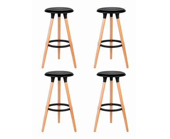 Набор 4 шт Табурет барный DOBRIN ROYCE, ножки светлый бук, цвет чёрный (B-03), Вариант: ножки светлый бук, цвет чёрный (B-03) | Интернет магазин мебели и декора LifeDekor