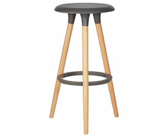 Набор 4 шт Табурет барный DOBRIN ROYCE, ножки светлый бук, цвет темно-серый (GR-04), Вариант: ножки светлый бук, цвет тёмно-серый (GR-04), изображение 2 | Интернет магазин мебели и декора LifeDekor