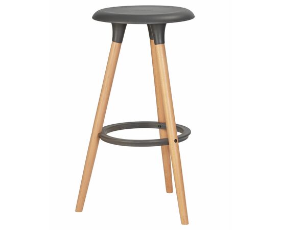 Набор 4 шт Табурет барный DOBRIN ROYCE, ножки светлый бук, цвет темно-серый (GR-04), Вариант: ножки светлый бук, цвет тёмно-серый (GR-04), изображение 3 | Интернет магазин мебели и декора LifeDekor