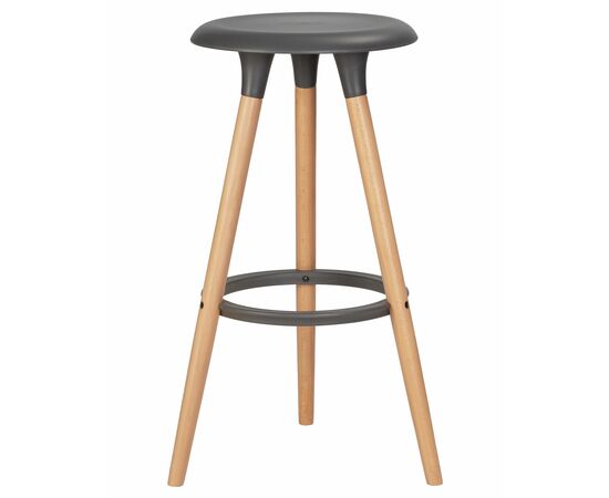 Набор 4 шт Табурет барный DOBRIN ROYCE, ножки светлый бук, цвет темно-серый (GR-04), Вариант: ножки светлый бук, цвет тёмно-серый (GR-04), изображение 4 | Интернет магазин мебели и декора LifeDekor