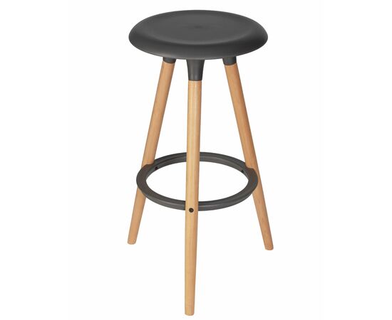 Набор 4 шт Табурет барный DOBRIN ROYCE, ножки светлый бук, цвет темно-серый (GR-04), Вариант: ножки светлый бук, цвет тёмно-серый (GR-04), изображение 5 | Интернет магазин мебели и декора LifeDekor