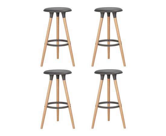 Набор 4 шт Табурет барный DOBRIN ROYCE, ножки светлый бук, цвет темно-серый (GR-04), Вариант: ножки светлый бук, цвет тёмно-серый (GR-04) | Интернет магазин мебели и декора LifeDekor