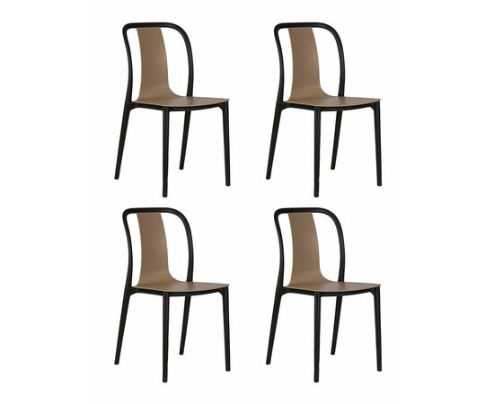 Набор 4 шт Стул обеденный DOBRIN ADAM, черный/бежевый, Вариант: черный/бежевый | Интернет магазин мебели и декора LifeDekor