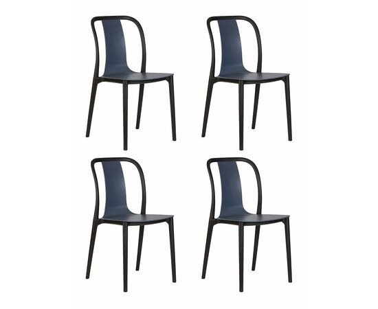 Набор 4 шт Стул обеденный DOBRIN ADAM, черный/серо-голубой, Вариант: черный/серо-голубой | Интернет магазин мебели и декора LifeDekor