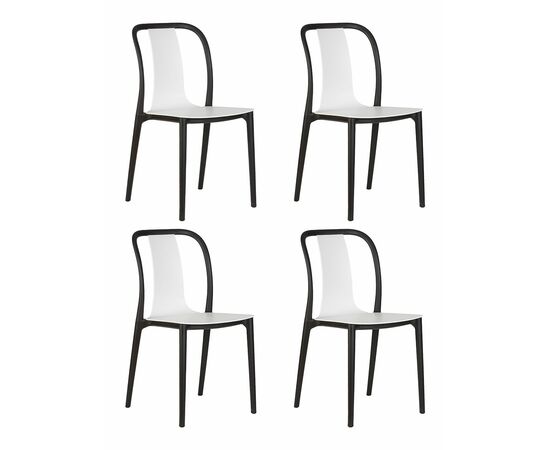 Набор 4 шт Стул обеденный DOBRIN ADAM, черный/белый, Вариант: черный/белый | Интернет магазин мебели и декора LifeDekor