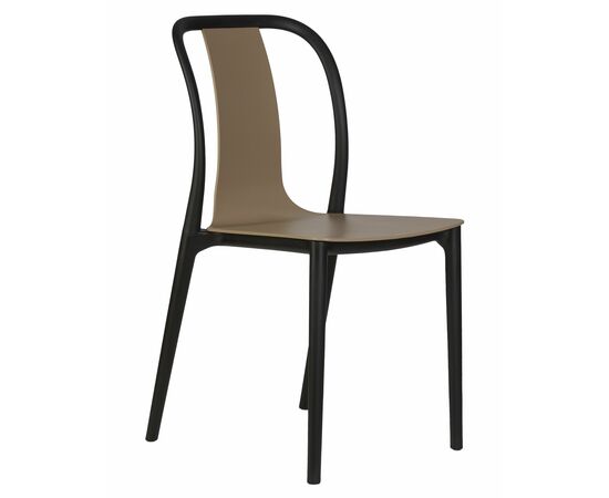 Набор 4 шт Стул обеденный DOBRIN ADAM, черный/бежевый, Вариант: черный/бежевый, изображение 3 | Интернет магазин мебели и декора LifeDekor