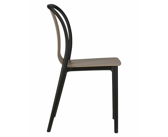 Набор 4 шт Стул обеденный DOBRIN ADAM, черный/бежевый, Вариант: черный/бежевый, изображение 4 | Интернет магазин мебели и декора LifeDekor