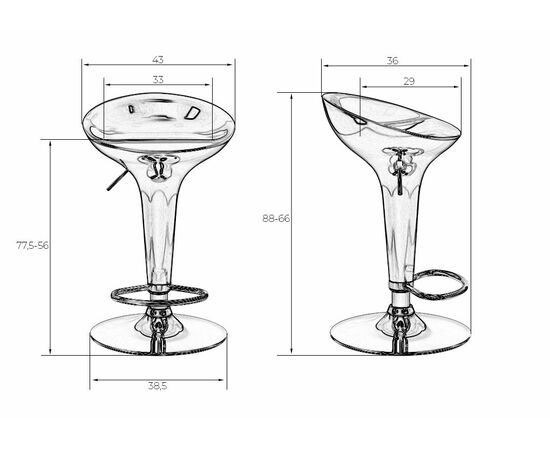 Набор 2 шт Стул барный DOBRIN BOMBA, голубой, Вариант: голубой, изображение 10 | Интернет магазин мебели и декора LifeDekor