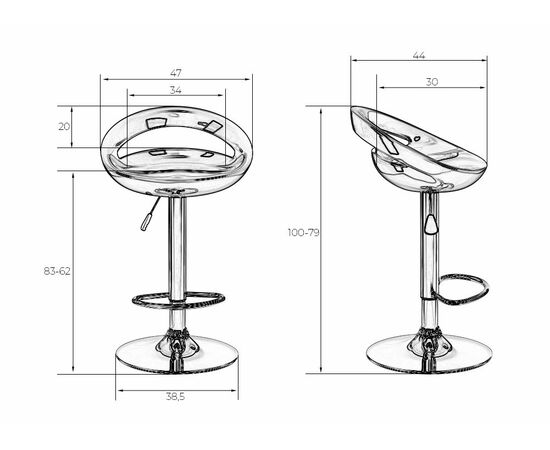 Набор 2 шт Стул барный DOBRIN DISCO, оранжевый, Вариант: оранжевый, изображение 8 | Интернет магазин мебели и декора LifeDekor