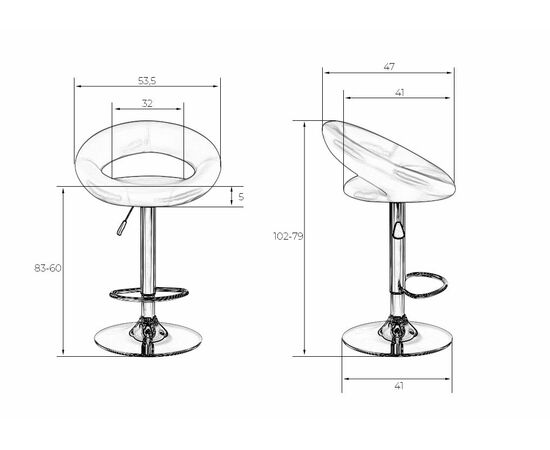 Набор 2 шт Стул барный DOBRIN MIRA, коричневый, Вариант: коричневый, изображение 9 | Интернет магазин мебели и декора LifeDekor