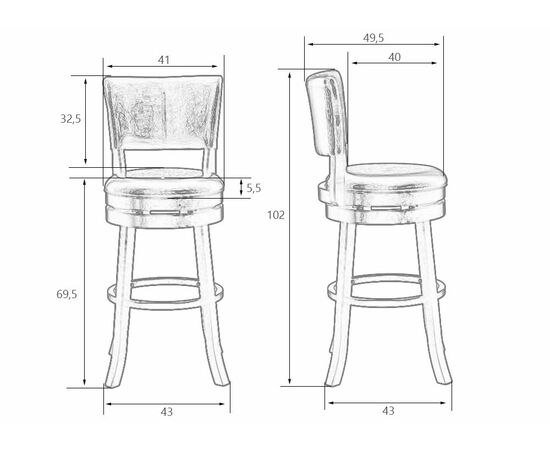 Набор 2 шт Вращающийся полубарный стул DOBRIN JOHN COUNTER, капучино, кремовый, Вариант: капучино, кремовый, изображение 12 | Интернет магазин мебели и декора LifeDekor