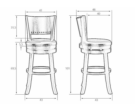 Набор 2 шт Вращающийся полубарный стул DOBRIN TONY COUNTER, капучино, черный, Вариант: капучино, чёрный, изображение 13 | Интернет магазин мебели и декора LifeDekor