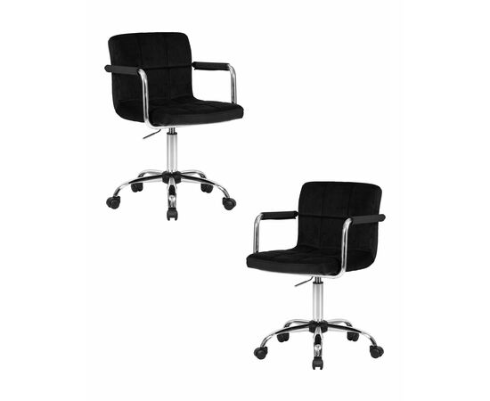 Набор 2 шт Офисное кресло для персонала DOBRIN TERRY, черный велюр (MJ9-101), Вариант: черный велюр (MJ9-101) | Интернет магазин мебели и декора LifeDekor