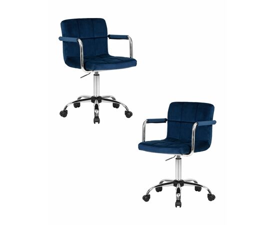 Набор 2 шт Офисное кресло для персонала DOBRIN TERRY, синий велюр (MJ9-117), Вариант: синий велюр (MJ9-117) | Интернет магазин мебели и декора LifeDekor