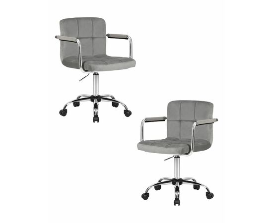 Набор 2 шт Офисное кресло для персонала DOBRIN TERRY, серый велюр (MJ9-75), Вариант: серый велюр (MJ9-75) | Интернет магазин мебели и декора LifeDekor