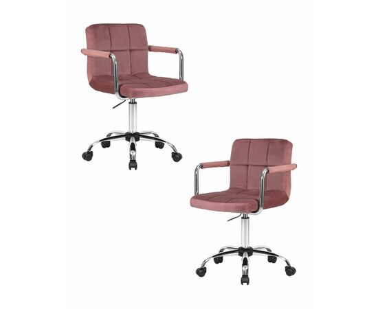 Набор 2 шт Офисное кресло для персонала DOBRIN TERRY, пудрово-розовый велюр (MJ9-32), Вариант: пудрово-розовый велюр (MJ9-32) | Интернет магазин мебели и декора LifeDekor