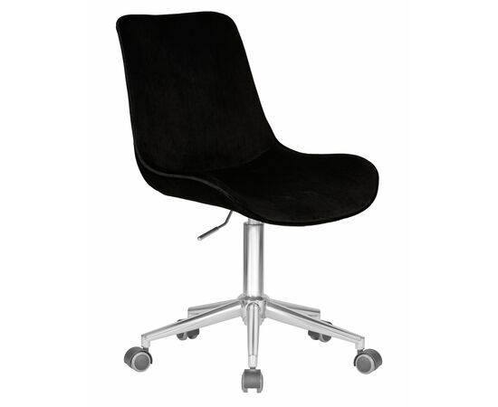 Набор 2 шт Кресло офисное DOBRIN DORA, чёрный велюр (1922-21), хромированная сталь, Вариант: чёрный велюр (1922-21), хромированная сталь, изображение 3 | Интернет магазин мебели и декора LifeDekor