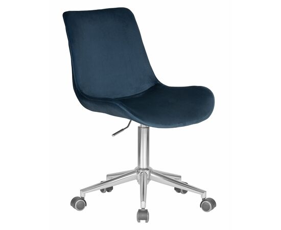 Набор 2 шт Кресло офисное DOBRIN DORA, синий велюр (1922-20), хромированная сталь, Вариант: синий велюр (1922-20), хромированная сталь, изображение 3 | Интернет магазин мебели и декора LifeDekor