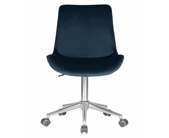Набор 2 шт Кресло офисное DOBRIN DORA, синий велюр (1922-20), хромированная сталь, Вариант: синий велюр (1922-20), хромированная сталь, изображение 7 | Интернет магазин мебели и декора LifeDekor