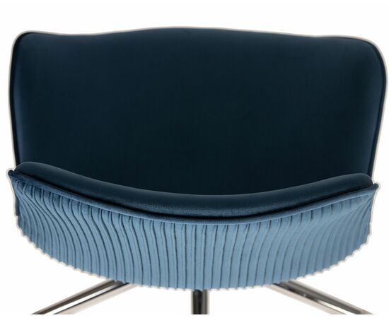 Набор 2 шт Кресло офисное DOBRIN DORA, синий велюр (1922-20), хромированная сталь, Вариант: синий велюр (1922-20), хромированная сталь, изображение 8 | Интернет магазин мебели и декора LifeDekor